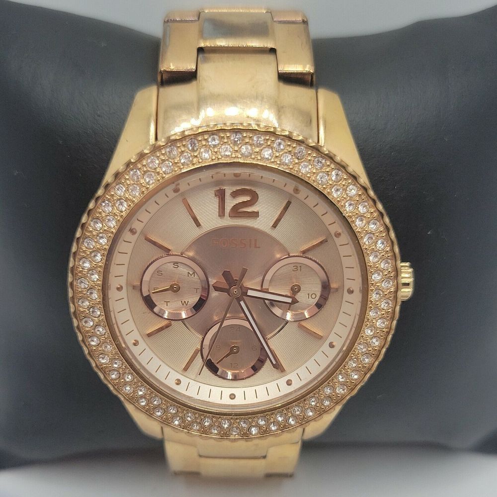 Fossil Stella ES3590 Women Stainless Steel Analog Rose Dial Quartz Watch DE382